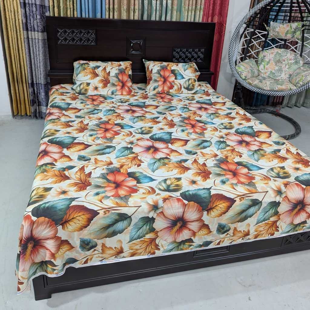 Premium 3D Satin Bedsheet with Two Pillow Covers 02