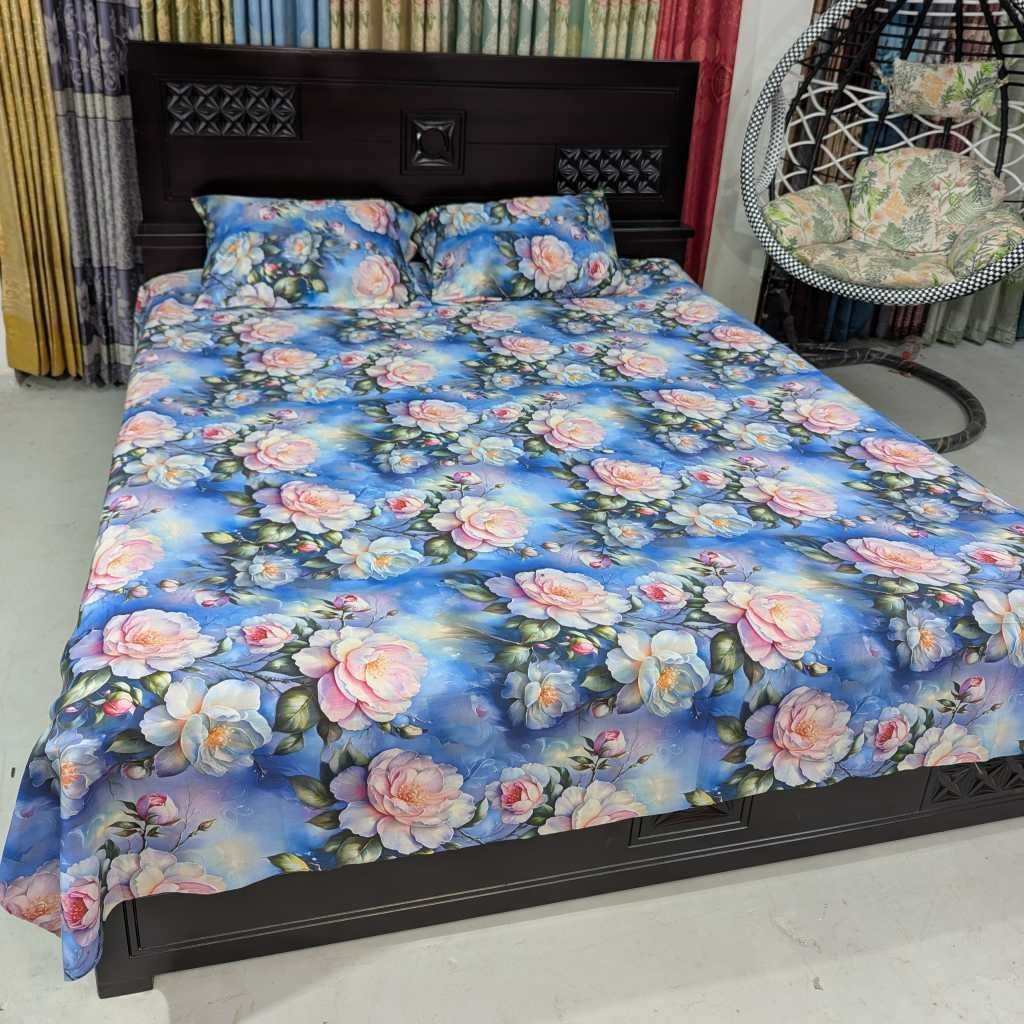 Premium 3D Satin Bedsheet with Two Pillow Covers 06