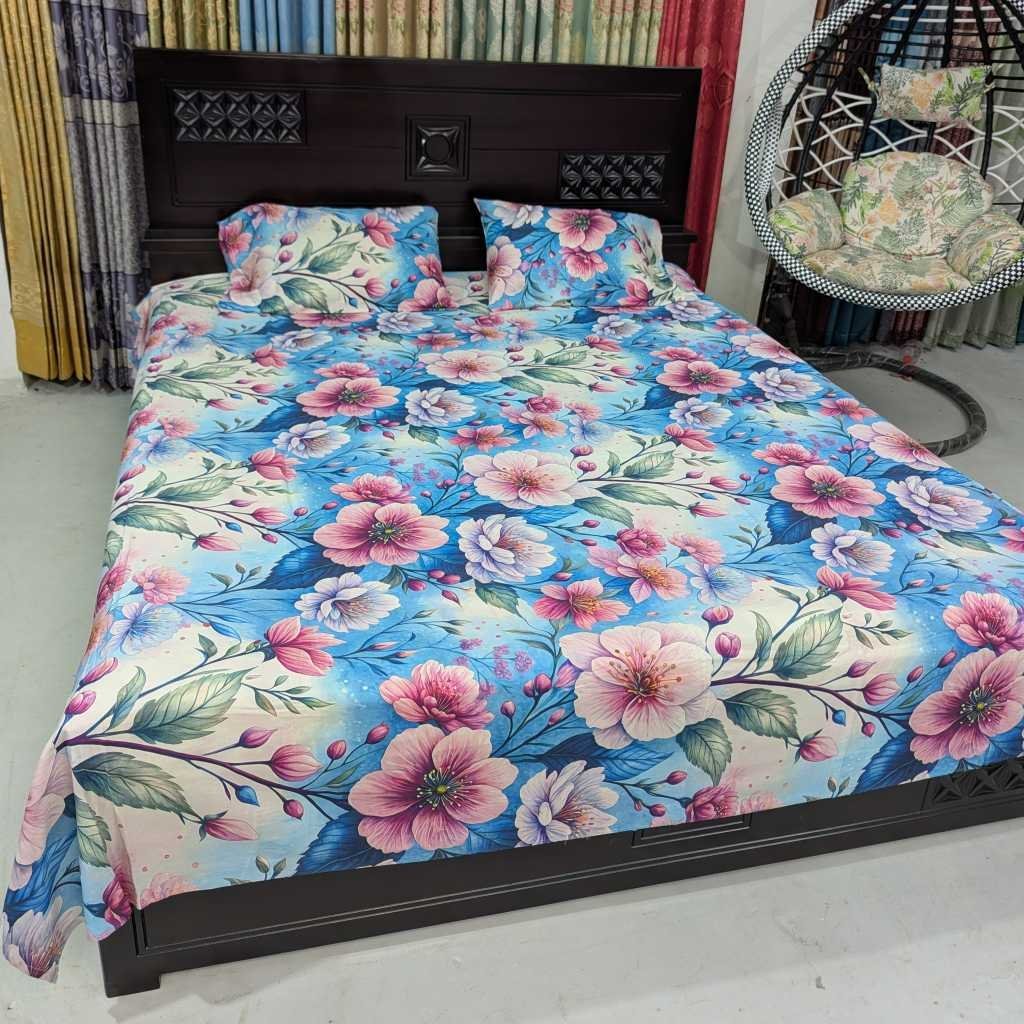 Premium 3D Satin Bedsheet with Two Pillow Covers 07